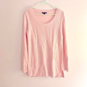 Tommy Hilfiger sweater baby pink textured knit scoop neck